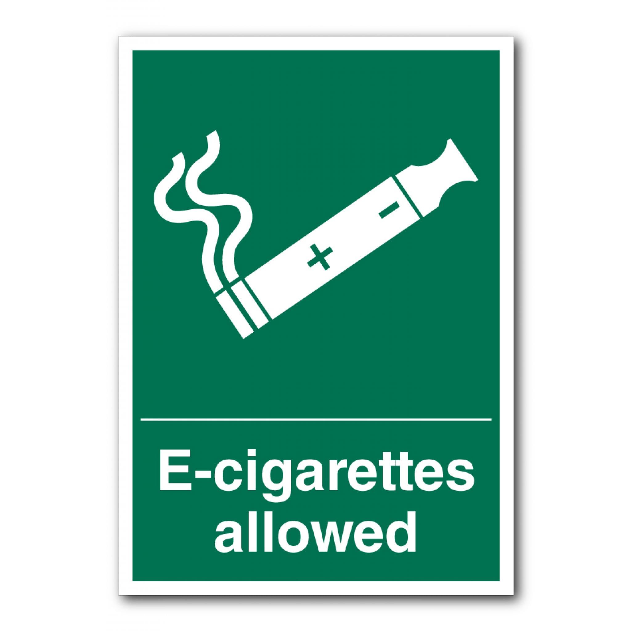 E-Cigarettes Allowed Sign Prohibition Metal Tin Sign 12x8 inch for Industrial & Commercial Series