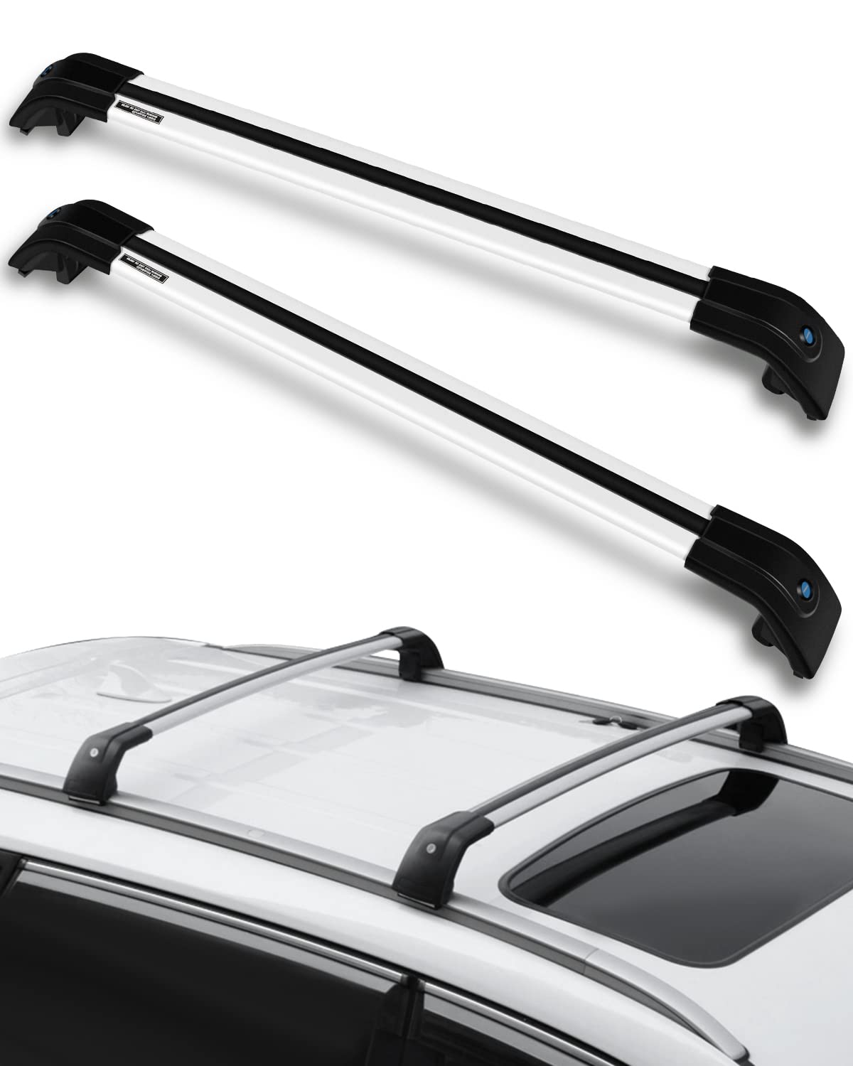 Pair Of Aluminum Cross Bars For 2017–2022 GMC Acadia Roof Rack – Black, Waterproof