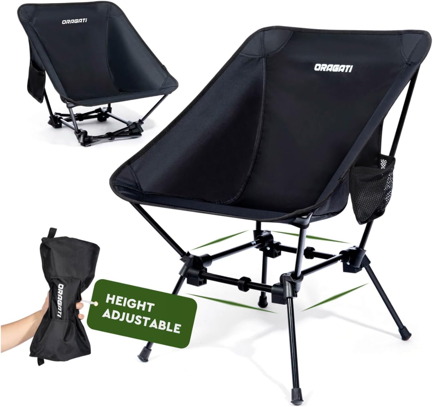 Lightweight Camping Chair, Portable Folding Chair for Camp, Backpacking, Beach, Hiking, Outdoors, Picnics, Black Lightweight Camping Chair, Portable Folding Chair for Camp, Backpacking, Beach, Hiking, Outdoors, Picnics, Black