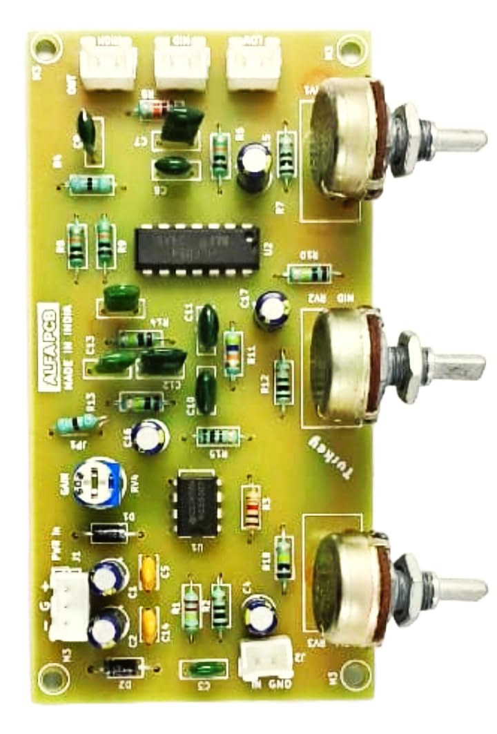 Alfapcb 3 Way Active Crossover Filter Board Low Mid and High Outputs - Assembled Board-image-42