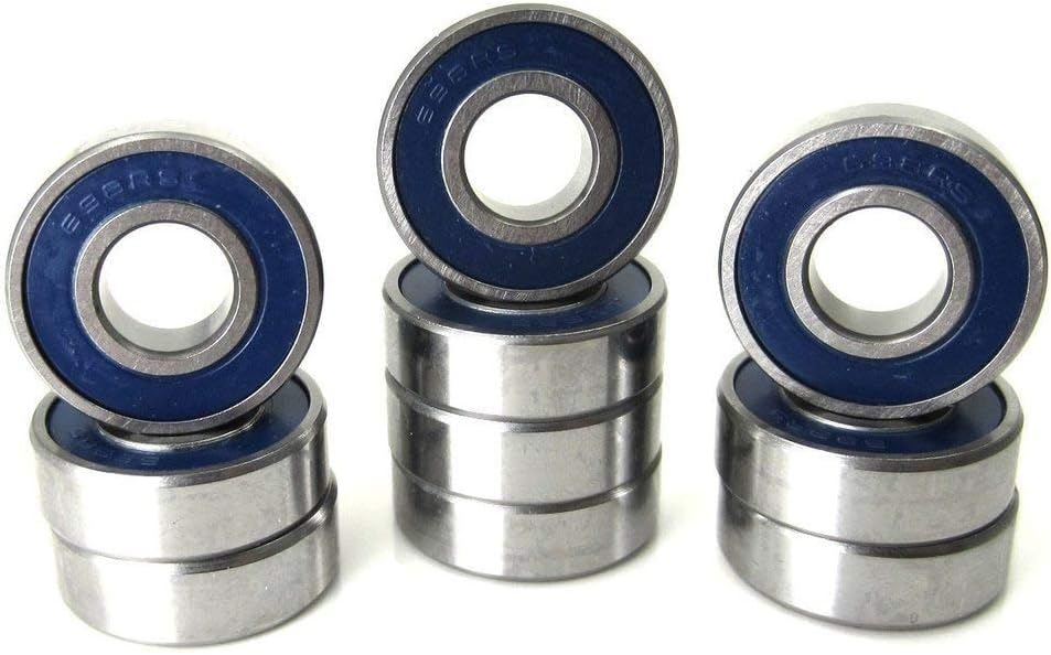 8x19x6mm Precision Ball Bearings ABEC 3 Rubber Sealed BU (10)