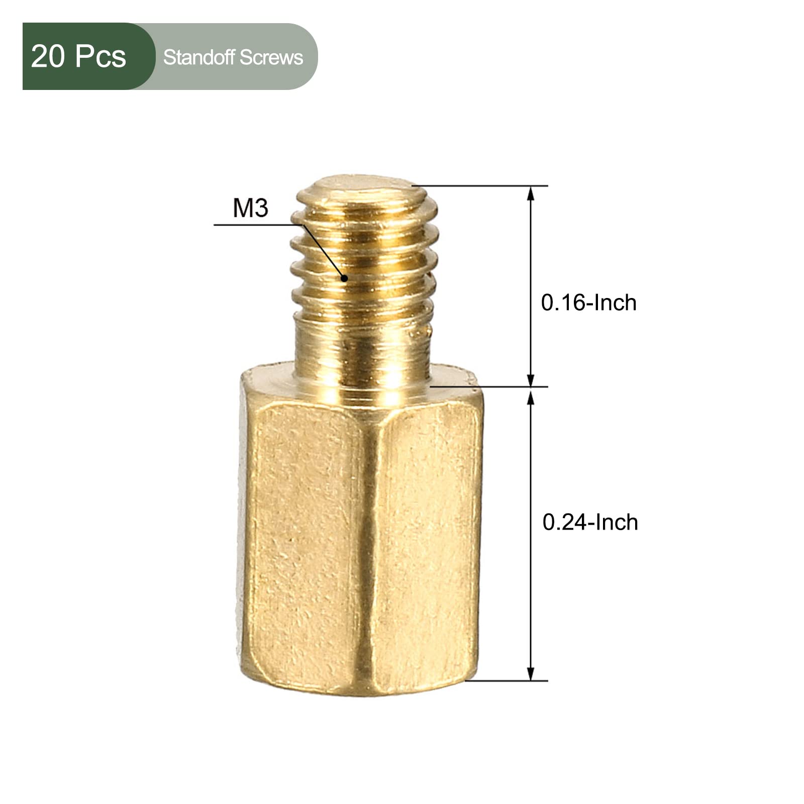 YOKIVE 20 Pcs M3 Standoff Screws, Brass Hex PCB Standoffs, Keep Height Consistent, Great for Motherboard (Gold Tone, 6mm+4mm) - Image 2