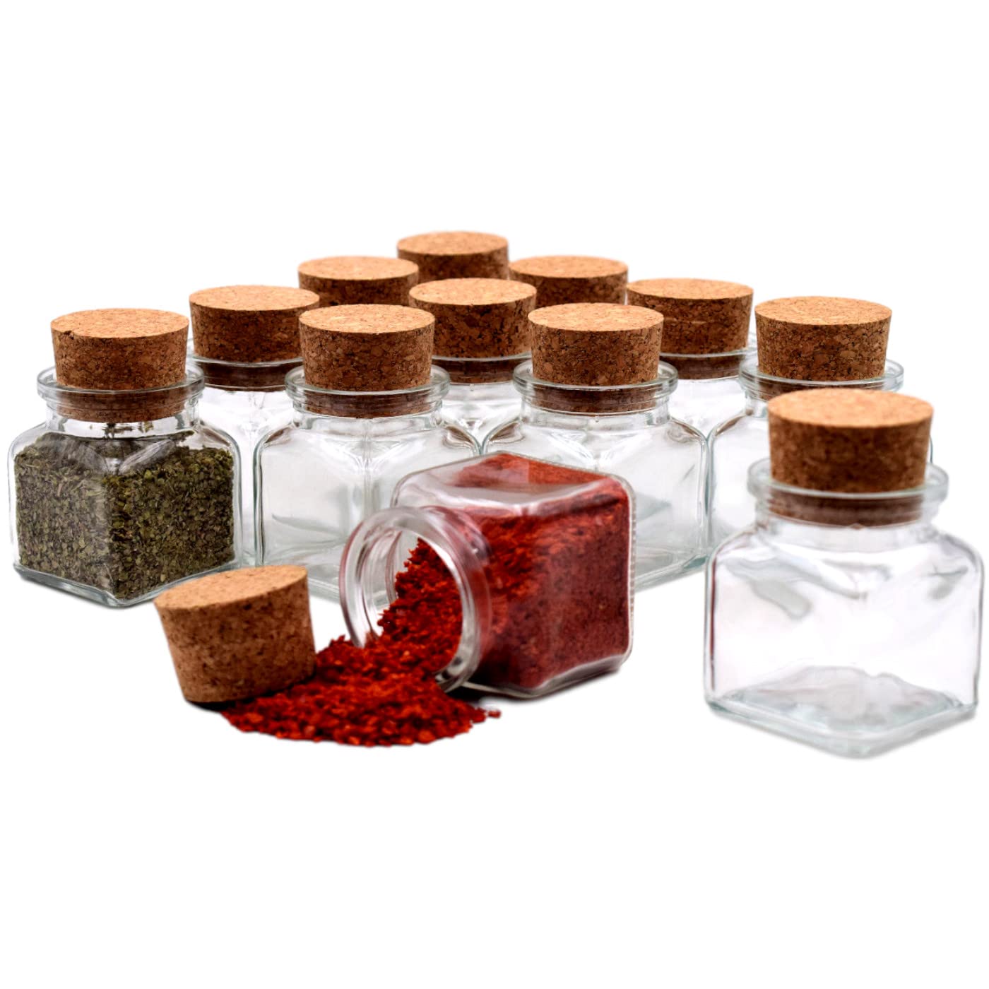 GoMaihe Barattoli Spezie 25 Pcs, Barattoli Vetro, Contenitori Spezie da