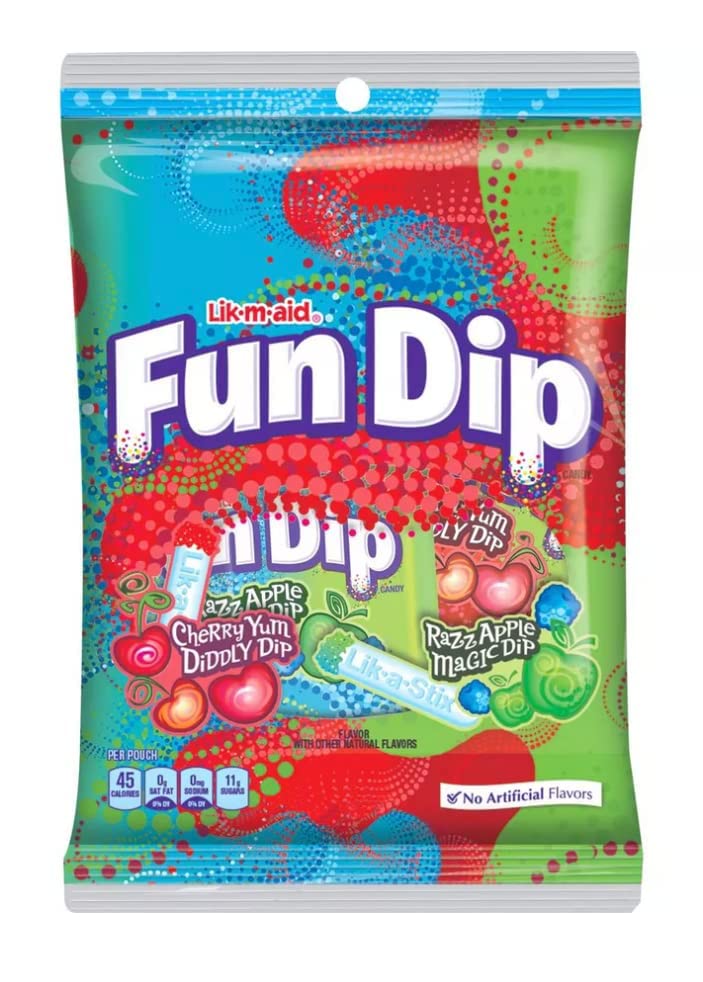 Fun Dip Candy, Cherry Yum Diddly Dip, Razz Apple Magic Dip, 6 bolsas