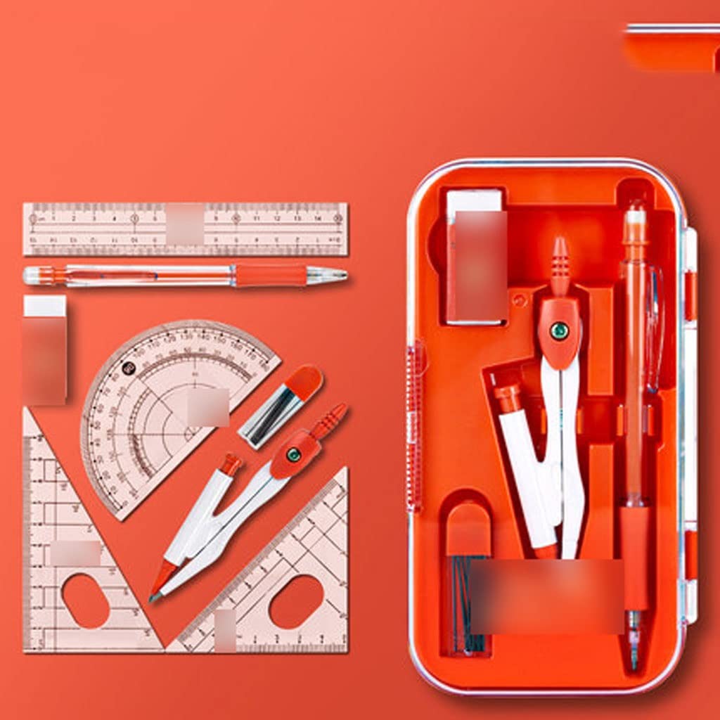 Set di matematica Set di goniometro Bussola da disegno Bussola Studente Set Righello dritto Strumento di disegno a triangolo Studente multifunzionale che impara a disegnare gli studenti utilizzando il