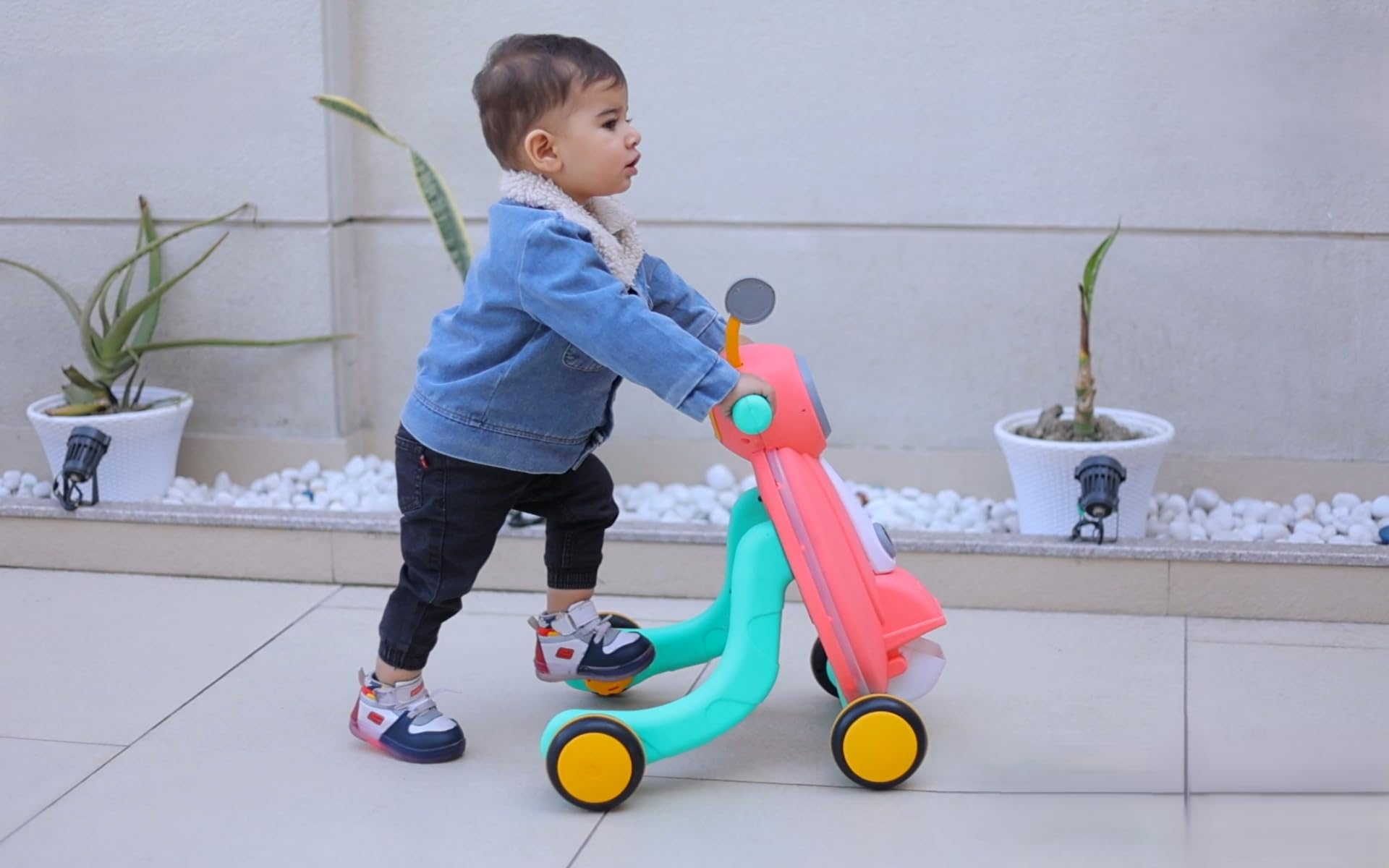 Goyal's Tiny Tracker Baby Walker Early Education Activity Center with Lights, Sounds and Ball Game, Baby Push Walker (Pink) - Image 6 thumbnail