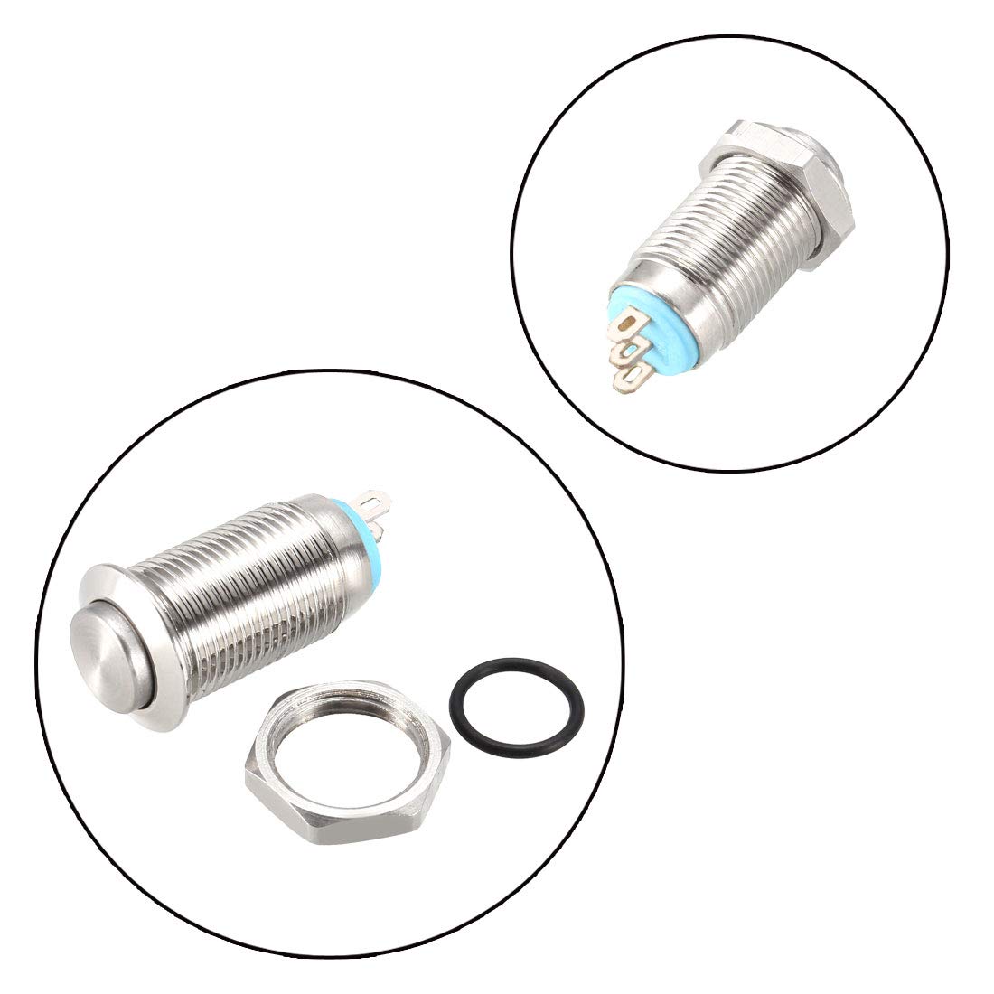 sourcing map Momentaneo Metallo Pulsante Interruttore 10mm Montaggio Diametro 1NO 1NC COM DC 30V 24 X 13.5mm sourcing map Momentaneo Metallo Pulsante Interruttore 10mm Montaggio Diametro 1NO 1NC COM DC 30V 24 X 13.5mm