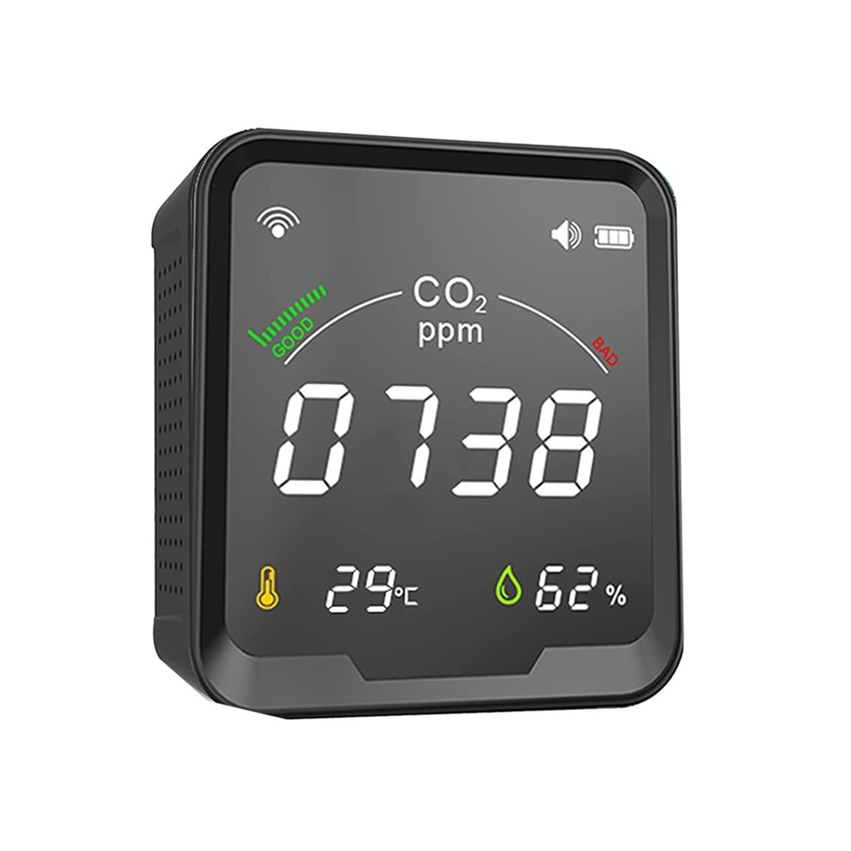 Air Quality Monitor, CO2 Detector, Air Quality Monitor, Carbon Dioxide Detector, Temperature Humidity Air Tester
