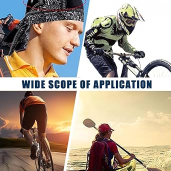 3pcs Sports Bandana Cap Hat Anti-UV Protection Headwear Hat Skull Cap Women Men Headscarf Pirate Hat Biker Scarf Headband Cycling Hat Summer Under Cycling Helmet Pirate Hat