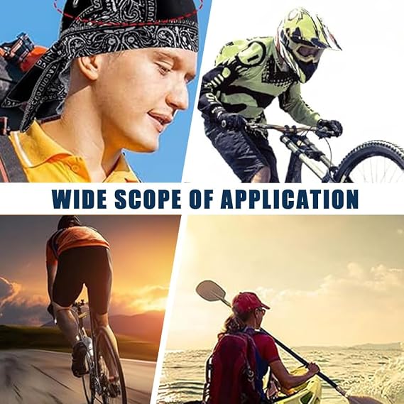 3pcs Sports Bandana Cap Hat Anti-UV Protection Headwear Hat Skull Cap Women Men Headscarf Pirate Hat Biker Scarf Headband Cycling Hat Summer Under Cycling Helmet Pirate Hat