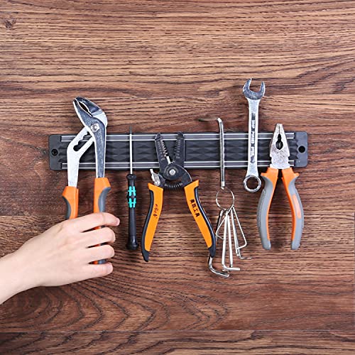 Kitchendao Diamond Magnetic Knife Holder Strip For Wall With 3 Hooks 13 Inch, Enhanced Powerful Plastic Magnet Knife Rack Bar Storage Display Home Organizer, 1 Pack #TOP3