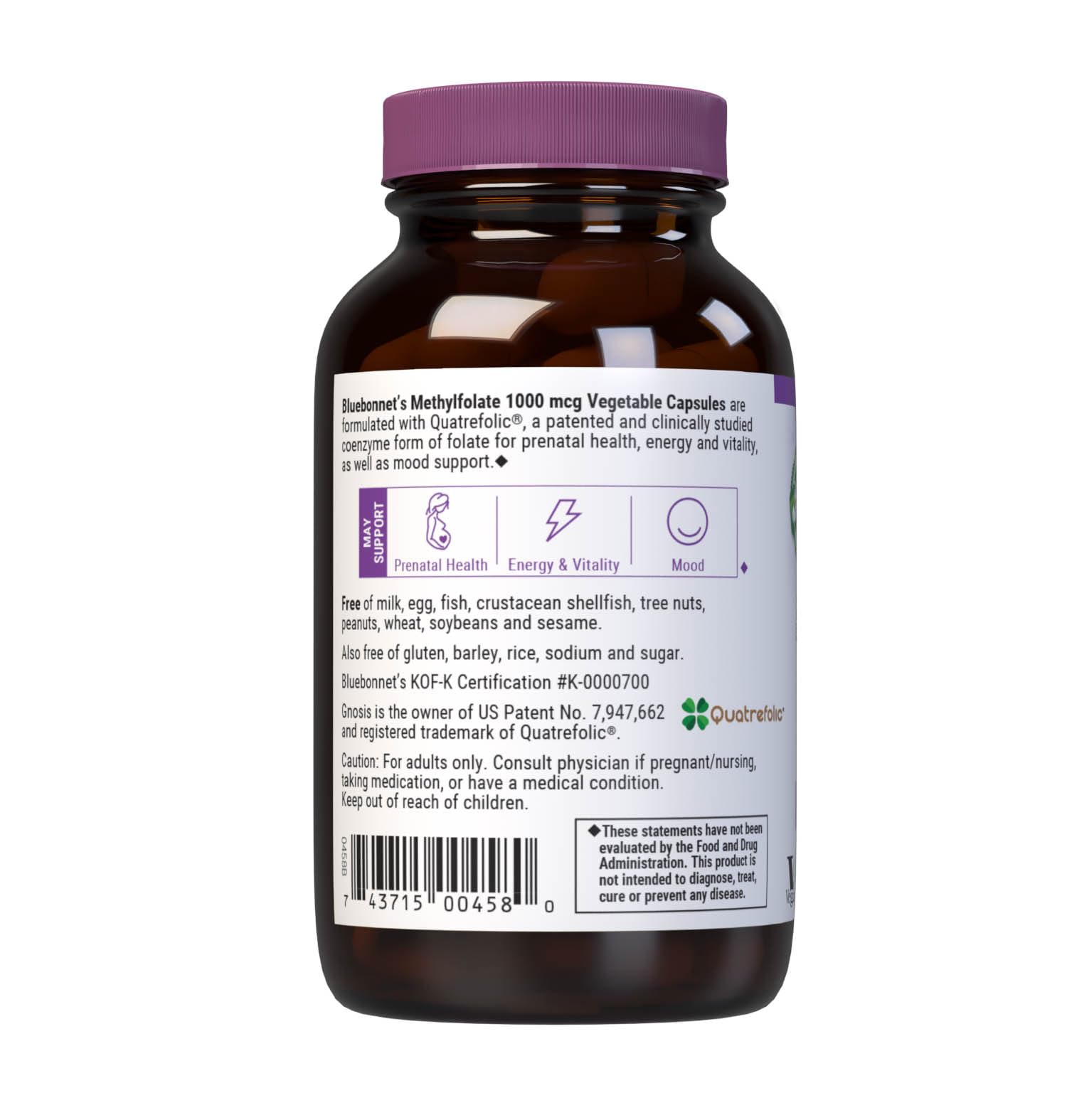 BlueBonnet Nutrition Methylfolate 1000 mcg, 60 Vegetable Capsules — Amazon image 3