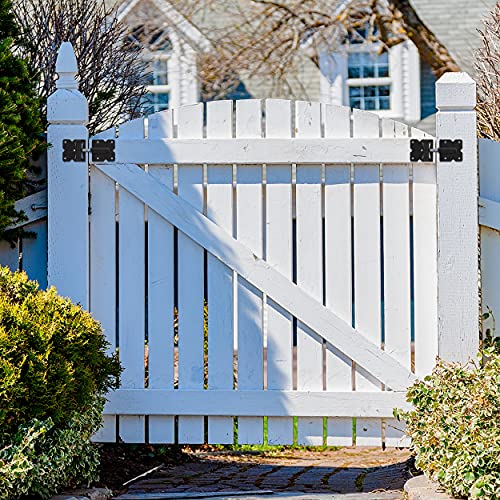 7Penn Self-Closing Black Gate Hinge 2-Pack With Installation Screws And Swing Adjuster Tool – Outdoor Vinyl/Wood Fence #TOP5