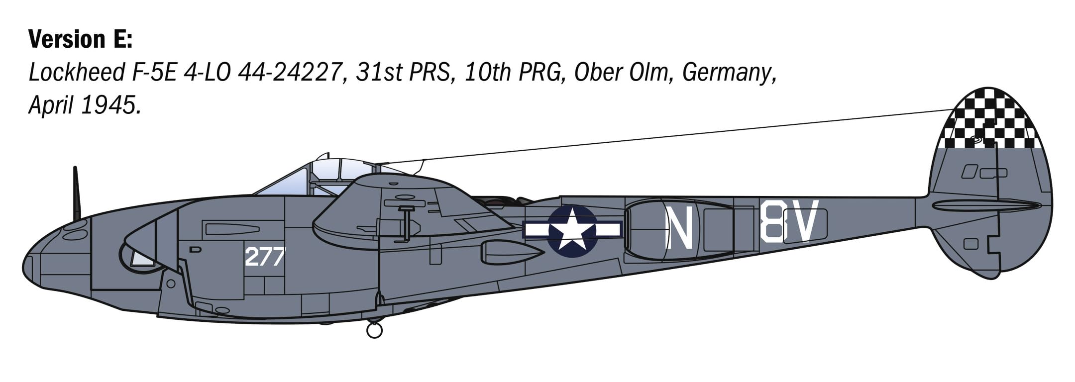 Italeri 2834 1:48 P-38J E.T.O. - modelismo, Kit, modelismo de pie, Manualidades, Hobby, Pegado, Kit de plástico, Fiel al Detalle