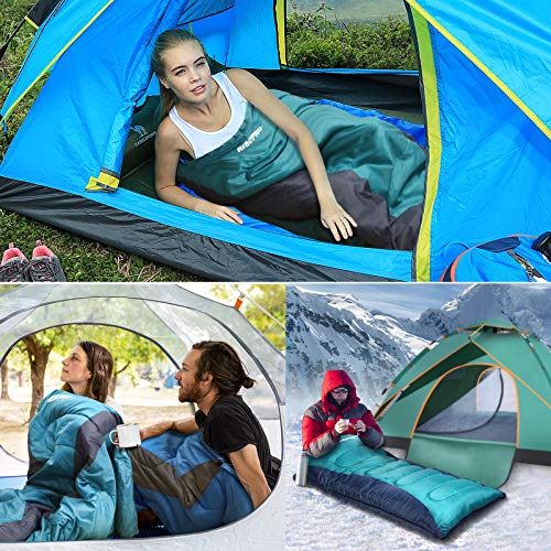 Saco de Dormir Ligero Impermeable RISEPRO para Adultos y Niños, Portátil, 3-4 Temporadas, Cálido para Camping y Excursionismo miniatura 7