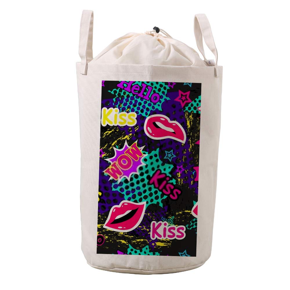 Sac à linge en lin chat noir panier à linge pliable à cordon pour organisation de la maison