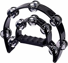 igadgitz Xtra U7236 Double Half Moon Tambourine - Black