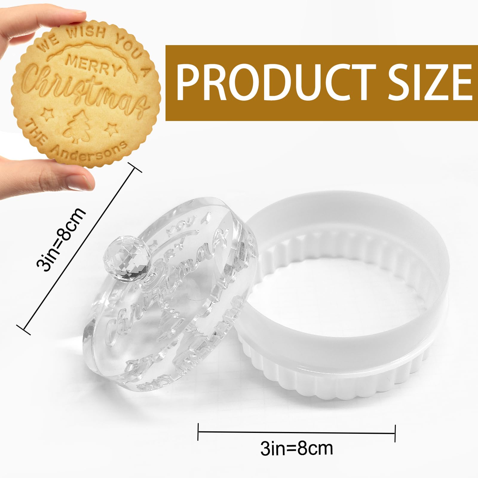 Personalized Chrismas Cookie Stamp Custom Christmas Cookie Stamp with Last Name Merry Christmas Cookie Stamp Embossers Baking Gift