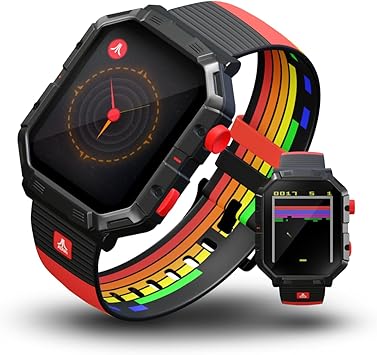 007 Primer Amanecer: Por fin, juego sin mostrar y explicaciones sobre mecánicas del juego 7 61VD3Qd79DL. AC SY355 Atari 2600, Retro Gaming Smart Watch with Selective Tech, All Day Fitness Tracker, Built-in Centipede™, Pong™, Missile Command™, Super Breakout™, IP68 Water Resistant