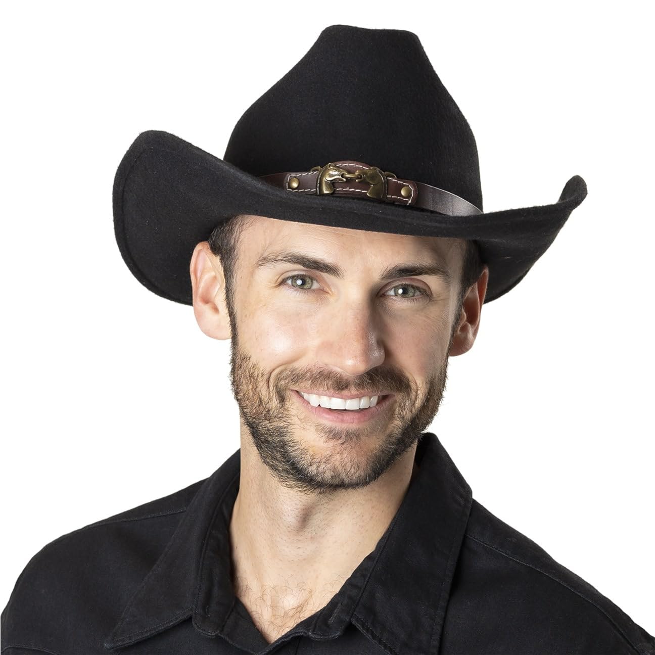 Lipodo Horses Chapeau Cowboy en Feutre Fabrique en Italie Homme Automne Hiver
