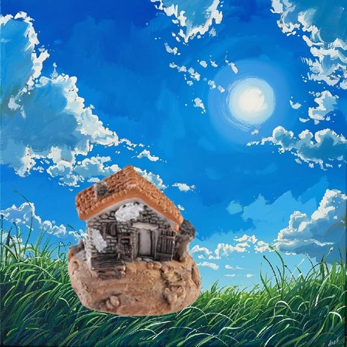 8 Pack Miniature Fairy Garden Stone House, Resin Village House Fairy Garden Kits Figurines, Mini Fairy Cottage House Fairy Garden Kits Dollhouse Supplies DIY Outdoor Decorations, Plant Pot Micro Land - Image 3