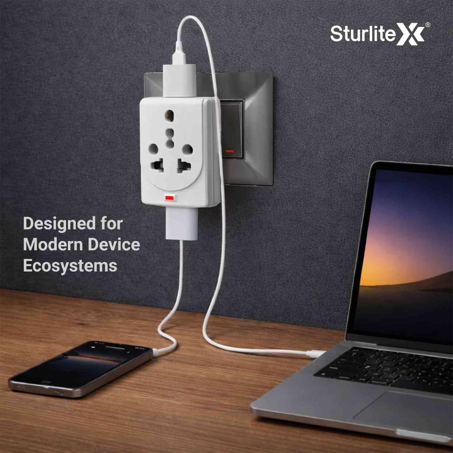 Sturlite Konvert Multiplug| 6-16 Amp| 2-Pin & 3-Pin Socket| Universal AC Travel Adapter| Premium Polycarbonate Body Socket| Compact Converter Plug for Travel, Home & Office Use - Pack of 10 4