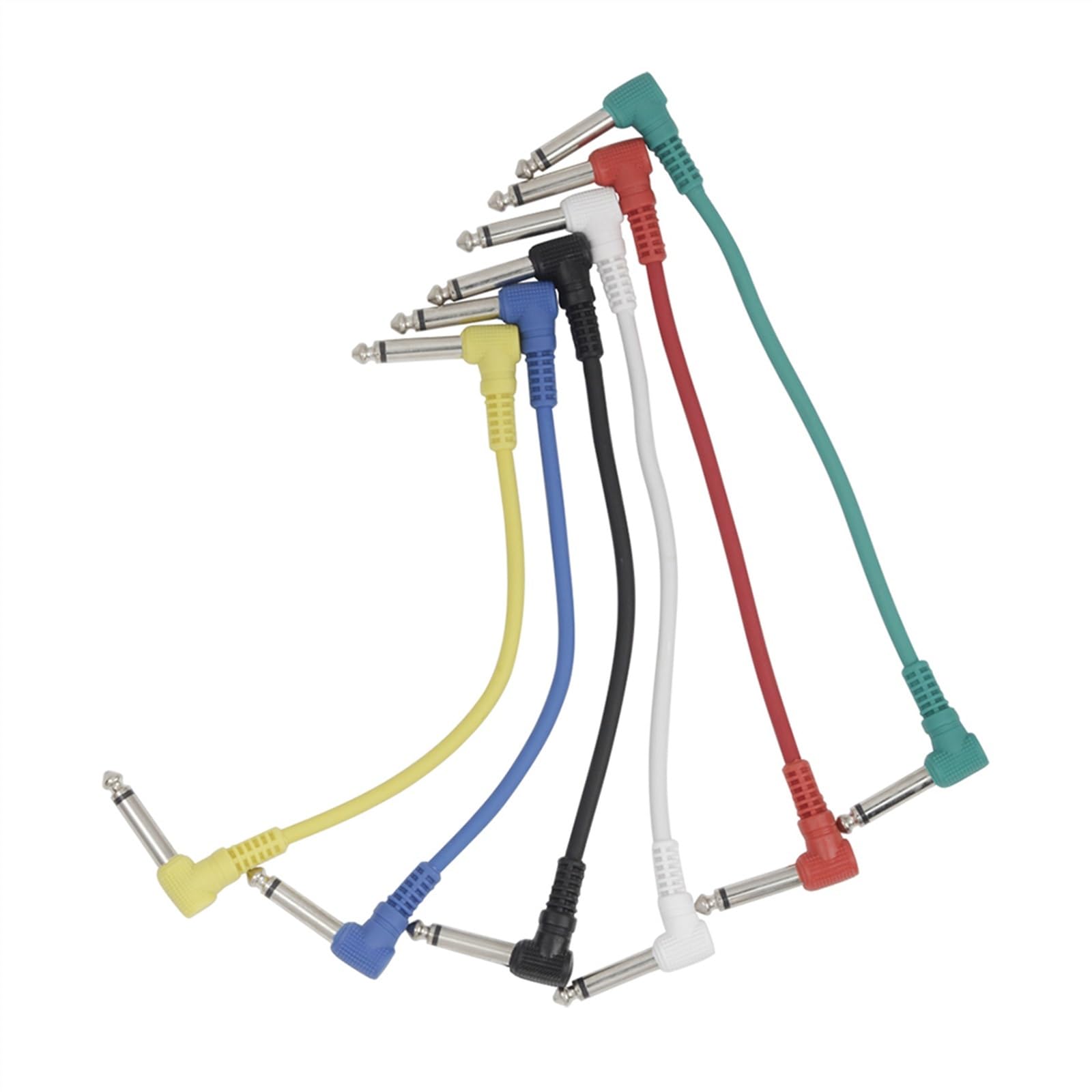 akcesoria do gitary 6 Szt. Kabel Krosowy Gitarowy 6.35mm Wtyczka Kątowa Bez Szumów Kabel Ekranowany Do Pedałów Efektów Gitarowych