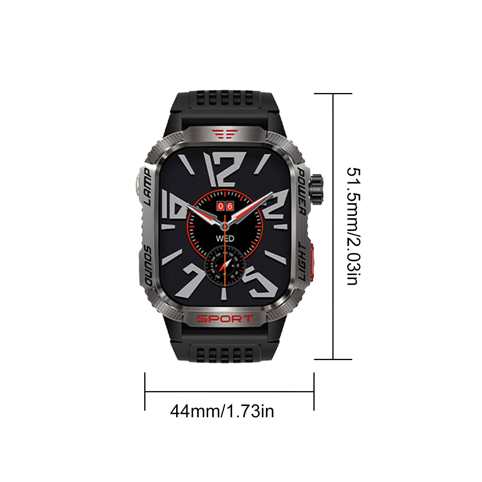 Mingzhe Sports de Plein Air Intelligents Écran HD de 0,01 Pouce avec Boussole IP68 5.0 Plus 100 Modes Sportifs pour la Randonnée, la Course à Pied, Le Cyclisme Bracelet en Silicone