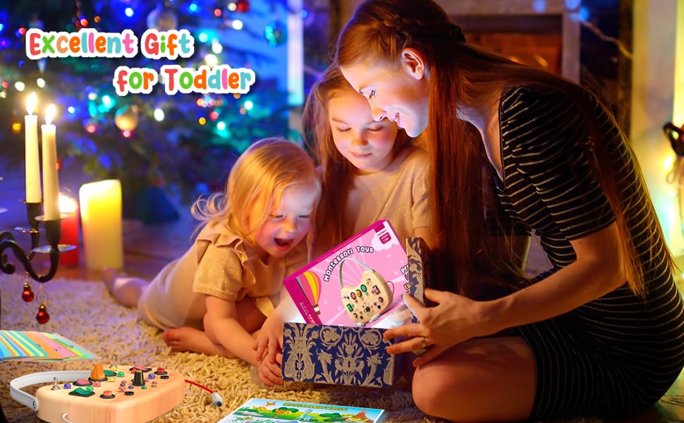 Image of Montessori Busy Board LED Light Switches,Toddler Toys for 1 2 3 Years Old