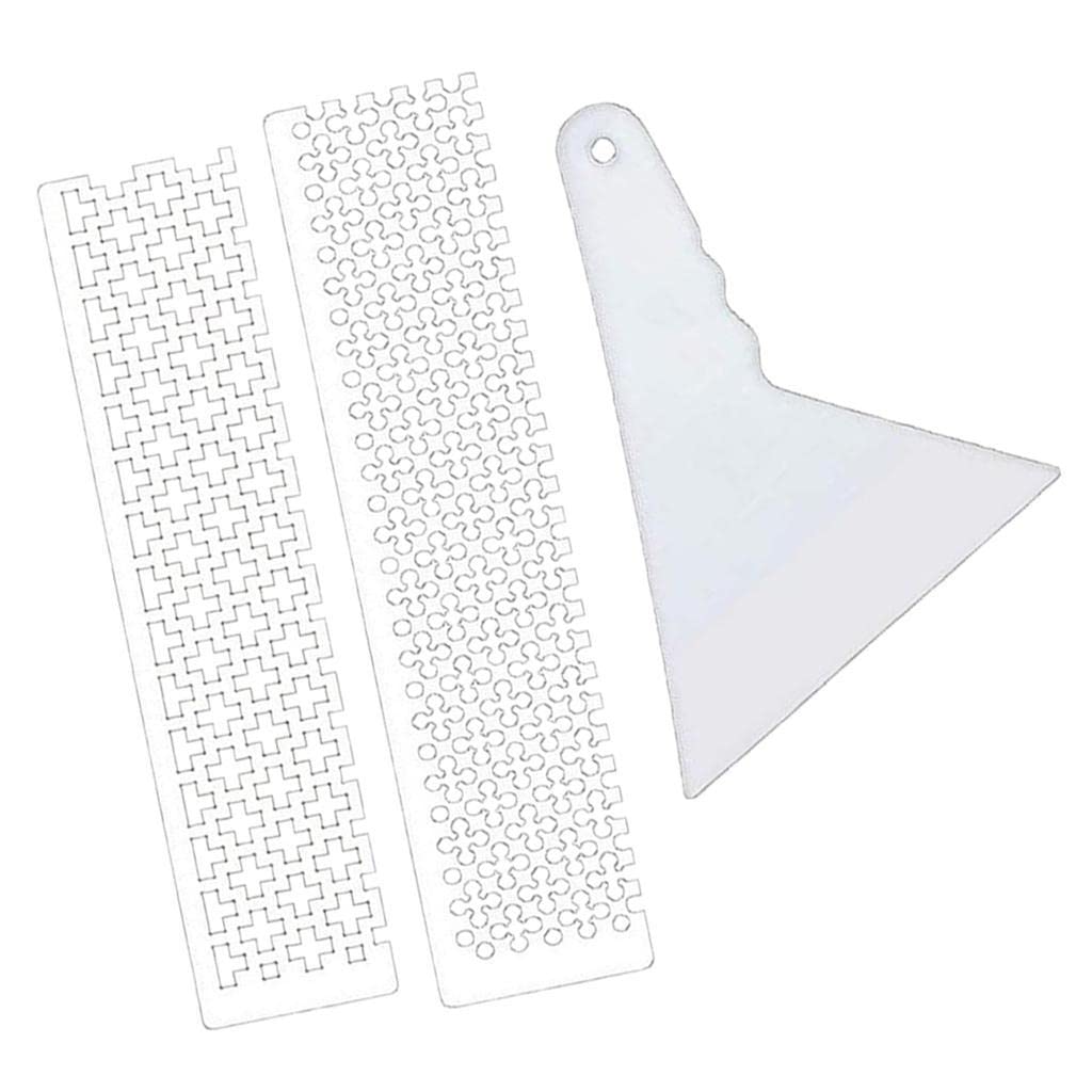 3Pack Painting Tool Stainless Steel Ruler Drawing Tool Set - Grid Rulers for Easy Placement - Convenient DIY Painting Kit for Adults - Flower Square