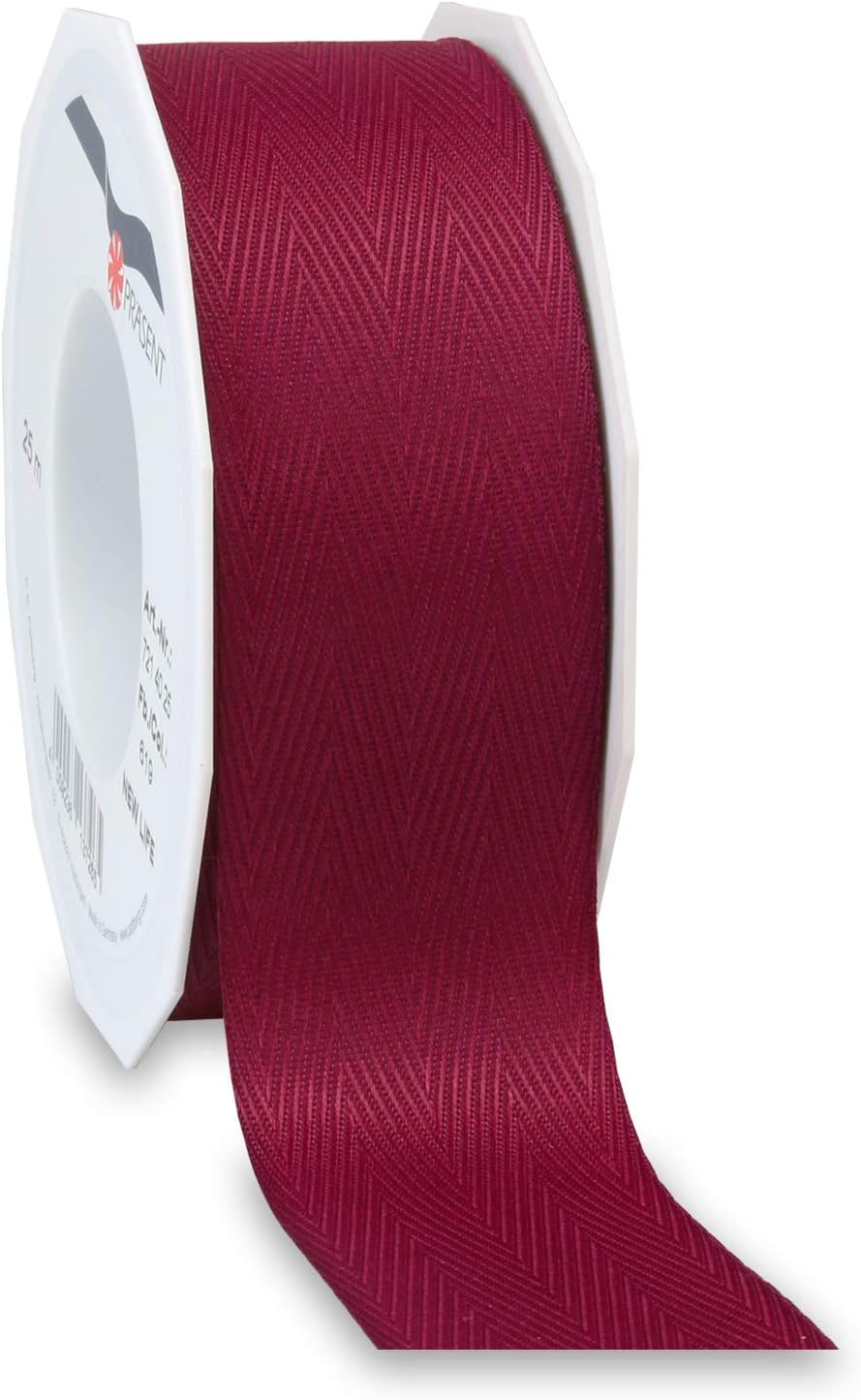 Pr&auml;sent NEW LIFEリサイクルリボン、ボルドー、40mm-25m