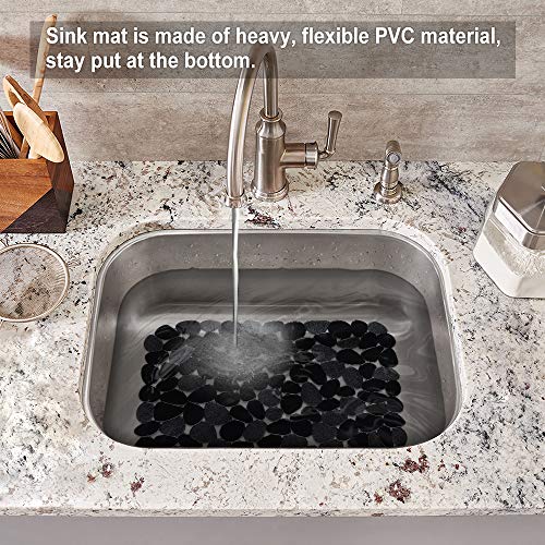 Bligli Pebble Sink Mat For Stainless Steel/Ceramic Sinks, Pvc Eco-Friendly Sink Protectors For Bottom Of Kitchen Sink, Dishes And Glassware, Fast Draining, 15.7 X 11.8 Inch (2 Pack, Black) #TOP4