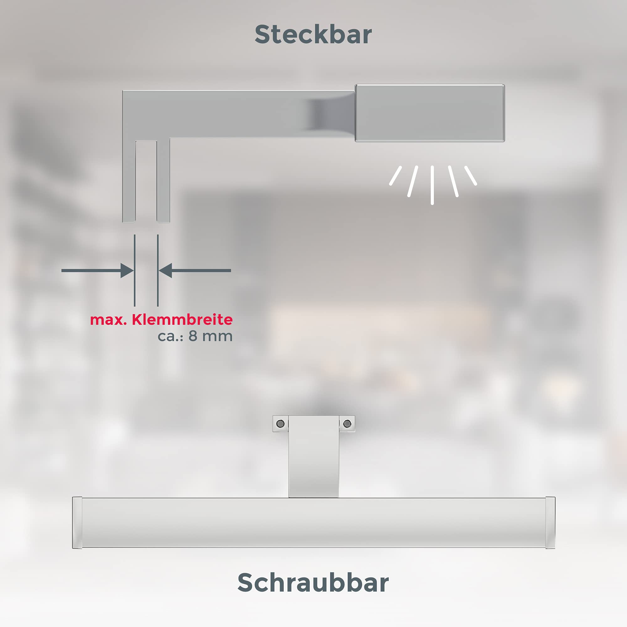 B.K.Licht Luz LED de espejo, tablero LED integrado de 7 W, ancho de 15.75 pulgadas, lámpara de armario de baño, luz de tocador, iluminación de belleza de maquillaje, blanco neutro 4000 K, 600 lm, a