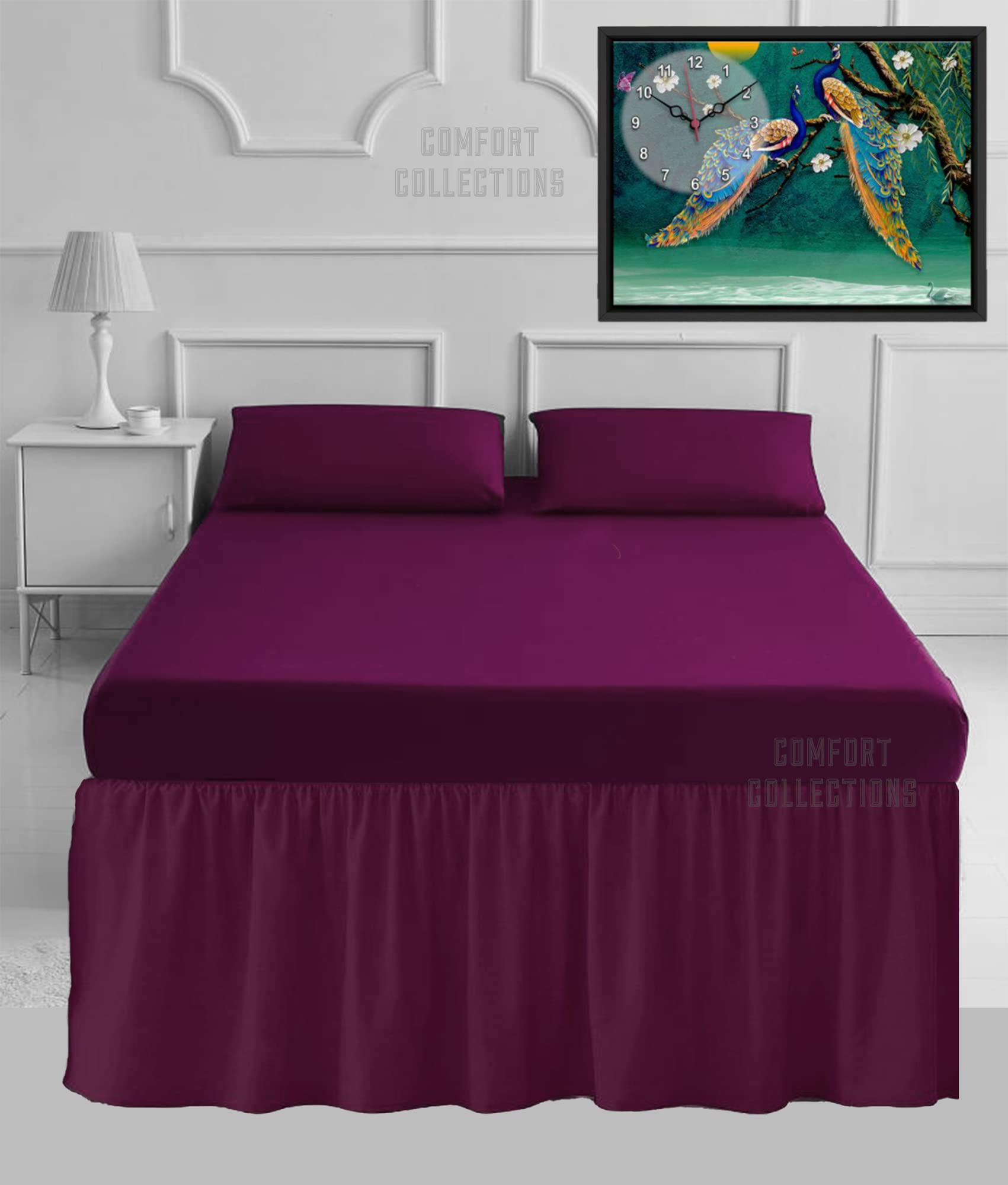100% Poly Cotton Plain Dyed Percale Easy Care Wine Pillowcase Pair Only