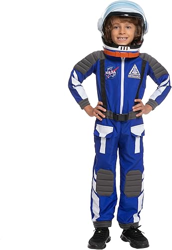 Spooktacular Creations Disfraz de astronauta azul unisex para Halloween, disfraz de piloto de la NASA para disfraz de Halloween