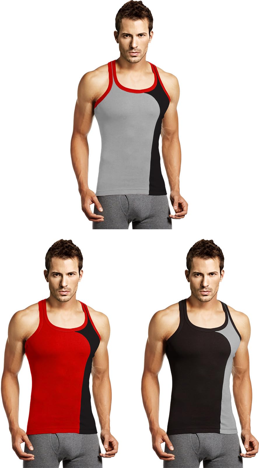 rupa frontline Men's Cotton Western 700071, Contact Vest (Pack of 3) (Rupa-Hunk-7011-3-100_Multicolour-picture-16