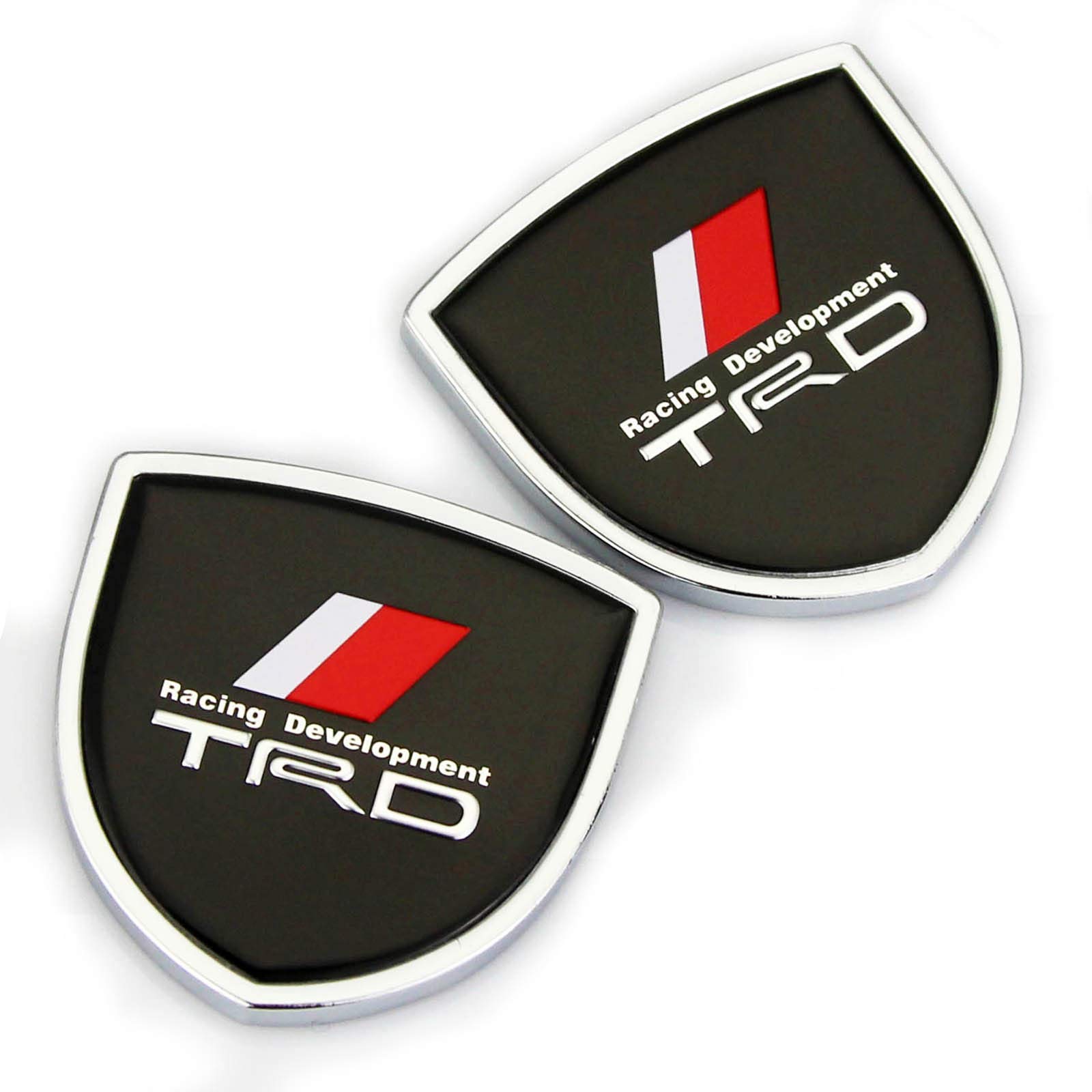 Buy 2PCS Black Metal TRD Side Shield Emblems Emblem Badge Sticker Decal