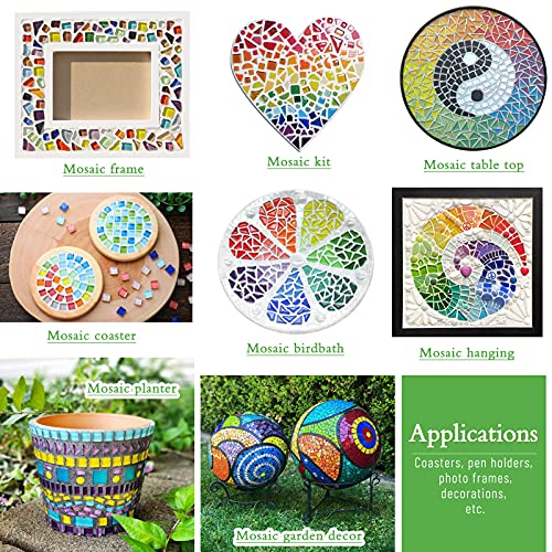 Youway Style 1000G Glass Mosaic Tiles For Crafts Bulk, Colorful Irregular Mosaic Pieces For Education Mosaic Projects,Diy Crafts Supplies, Mosaic Handmade Decor(1Kg) #TOP2