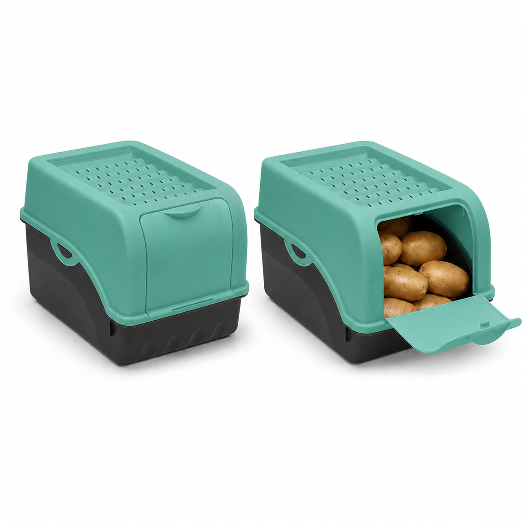 ARTECSIS® 2x Kartoffel Aufbewahrungsbox mit Deckel 4 kg mintgrün