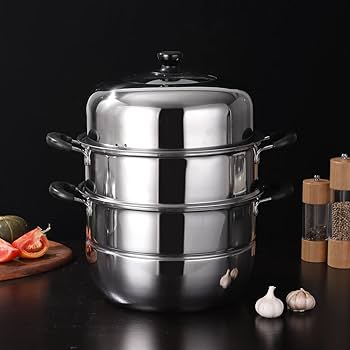 Amazon｜Mioke 蒸鍋 蒸しもの鍋 蒸し鍋 【3層底】満菜 三段