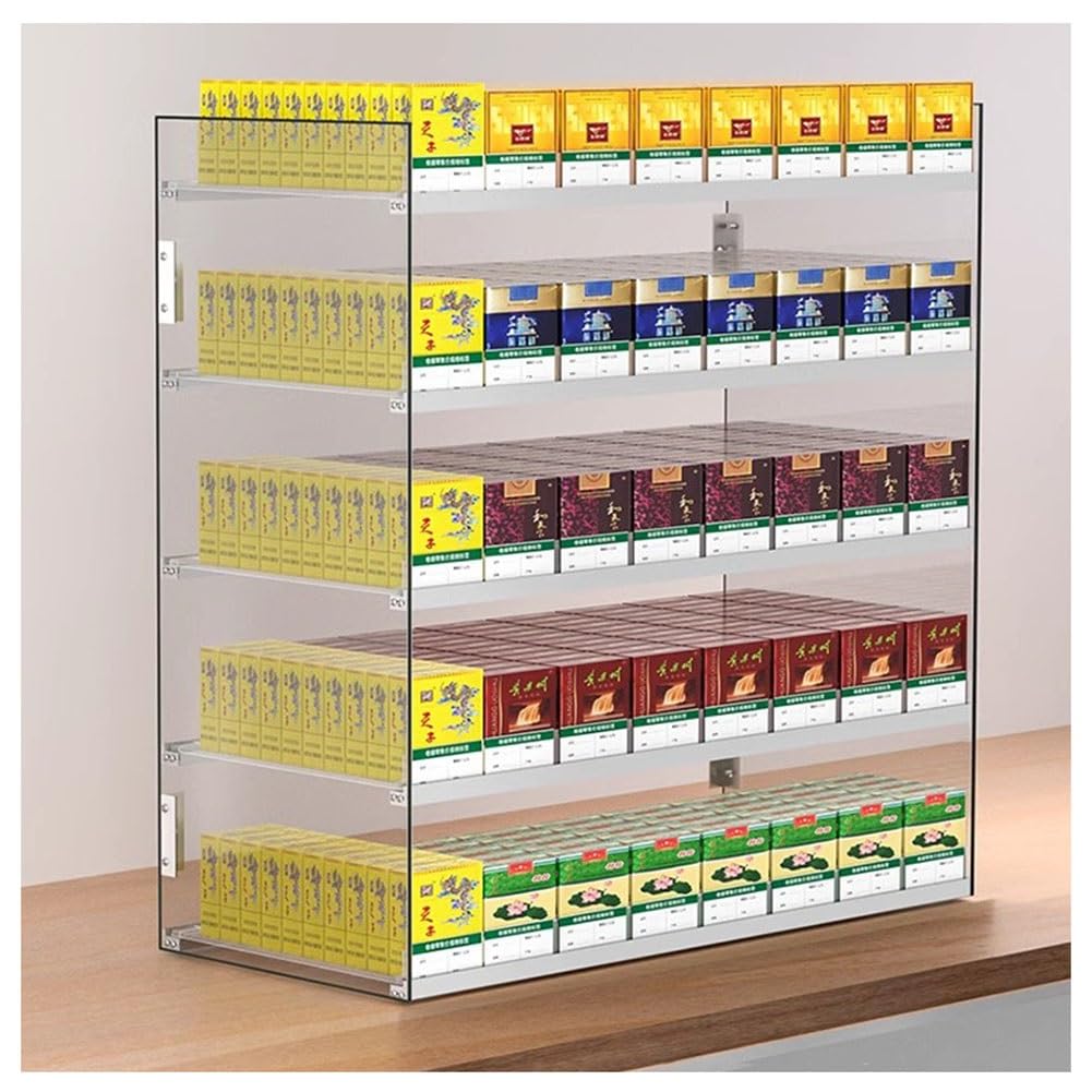 exproyzk Zigarettenständer - Streichholzschachtel-Display - Zigaretten, Zigarren, Süßigkeiten Display-Ständer - Laden-Display-Regale - Wand- Oder Thekendisplay (Farbe : klar, Größe : 62.5x29x87cm)