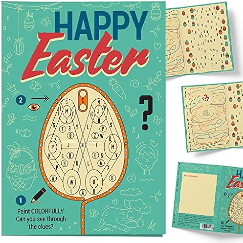 3x set puzzle greeting Easter cards for puzzle enthusiasts. Clever combination of Easter card & Escape Room Cover