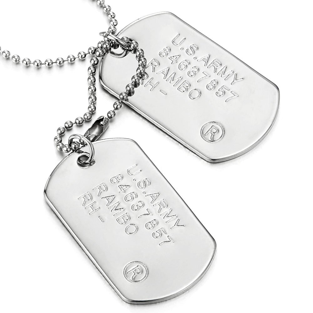 COOLSTEELANDBEYOND Classic TwoPieces Mens Military Army Dog Tag