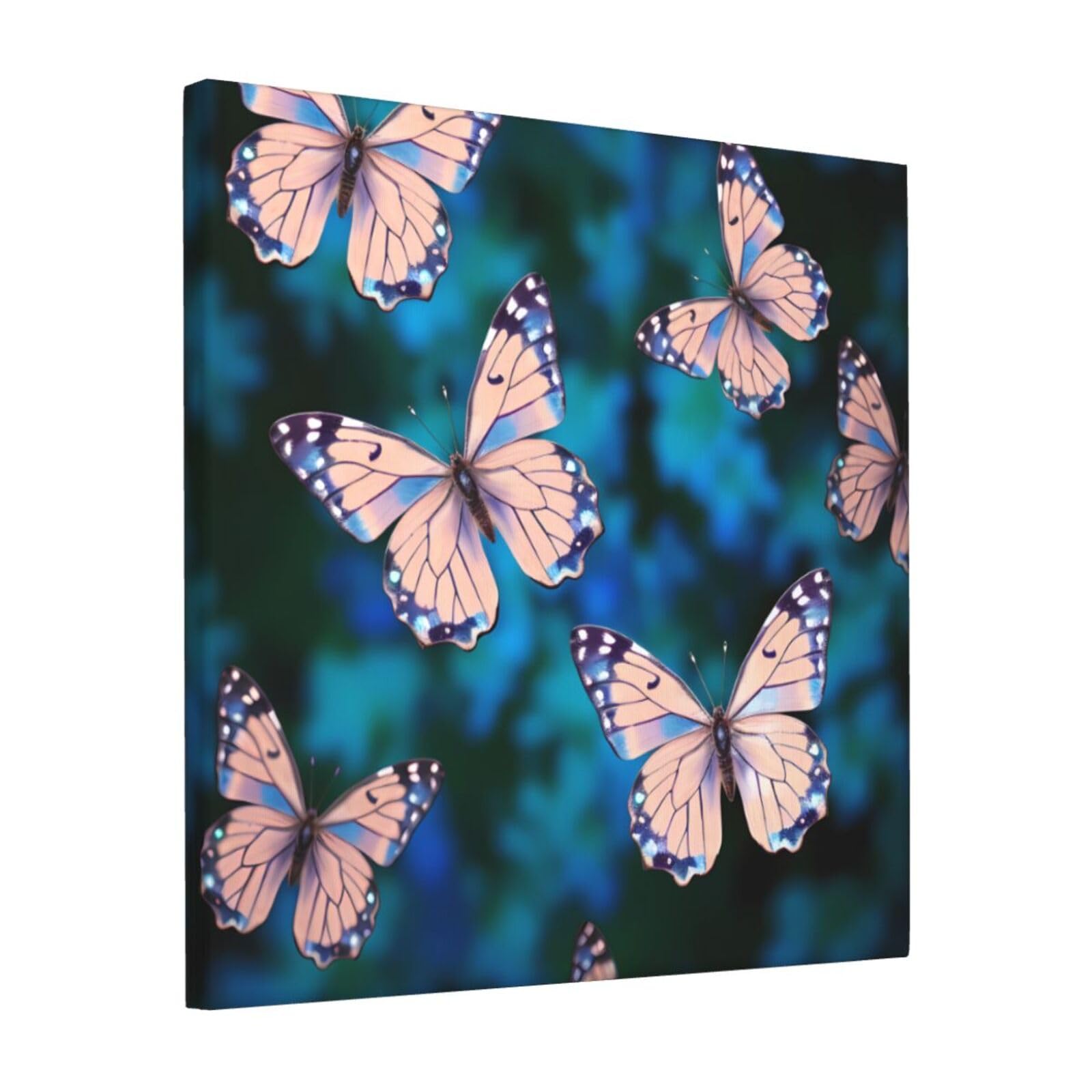 FodPand cute butterflies Canvas Wall Art for Living Room Wall Decor 12"x12" Modern Artwork Painting Pictures Hanging Canvas Prints Aesthetic Wall Art for Bedroom Bathroom Office Wallart Decor