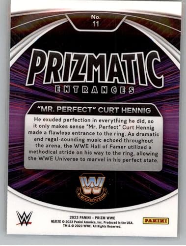 Miniatura 2 de 2023 Panini Prizm WWE Prizmatic Entrances #11 "Mr. Perfect" Curt Hennig Legend Wrestling Trading Card