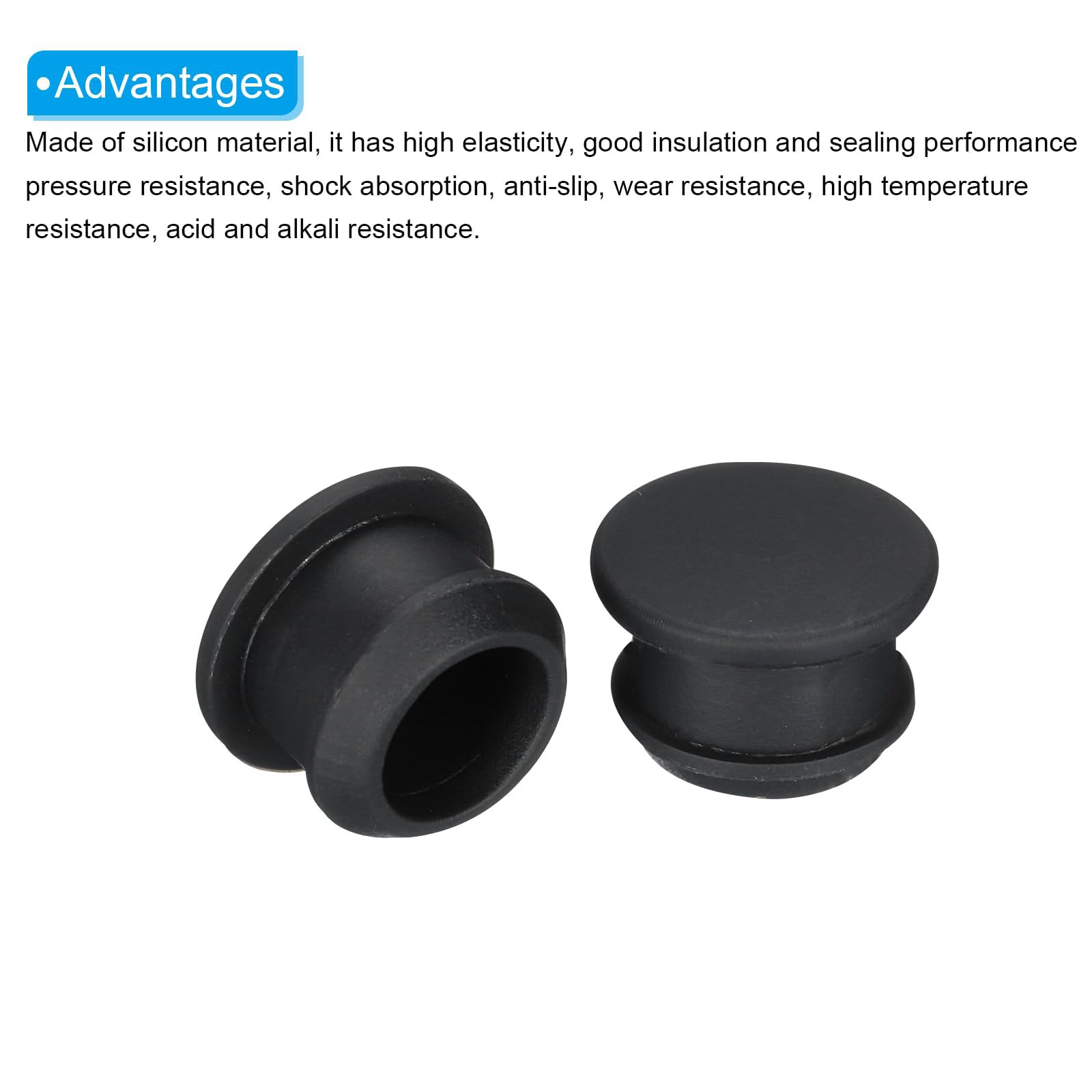 TA-VIGOR 30Pcs Silicone Snap in Locking Hole Plugs, 12.5mm Diameter Hole Stoppers, Rubber Panel Seal Cover Flush Type Panel Round for Kitchen Rubber Bulkheads Waterproof Sealing Plugs, Black - Image 4