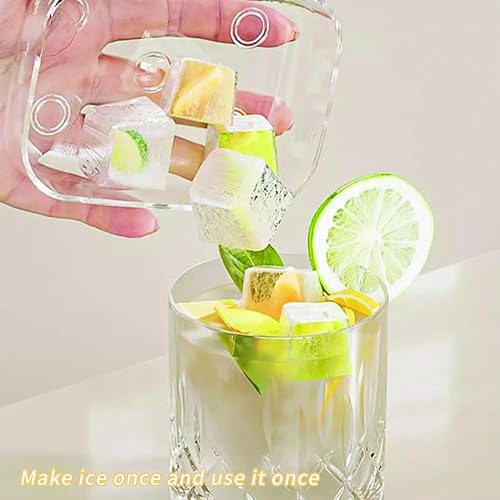 Miniatura 4 de Bandeja para cubitos de hielo, mini moldes para cubitos de hielo con tapa, 6 unidades de fácil liberación, bandeja de celosía de hielo pequeña para