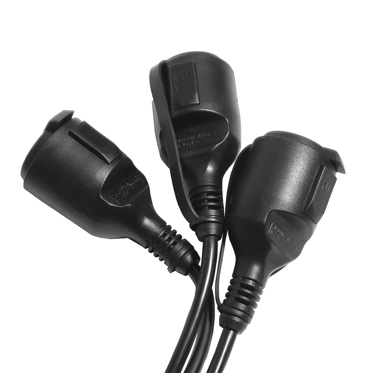 Adapter CEE o dużym natężeniu prądu 16 A do 3 x 230 V, złącze gumowe, adapter kabla zasilającego do kempingu, złącze uziemiające do przyczepy kempingowej