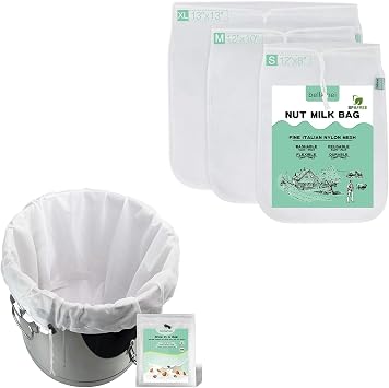 2PCS Brew Bags & 3 PCS Nut Milk Bag