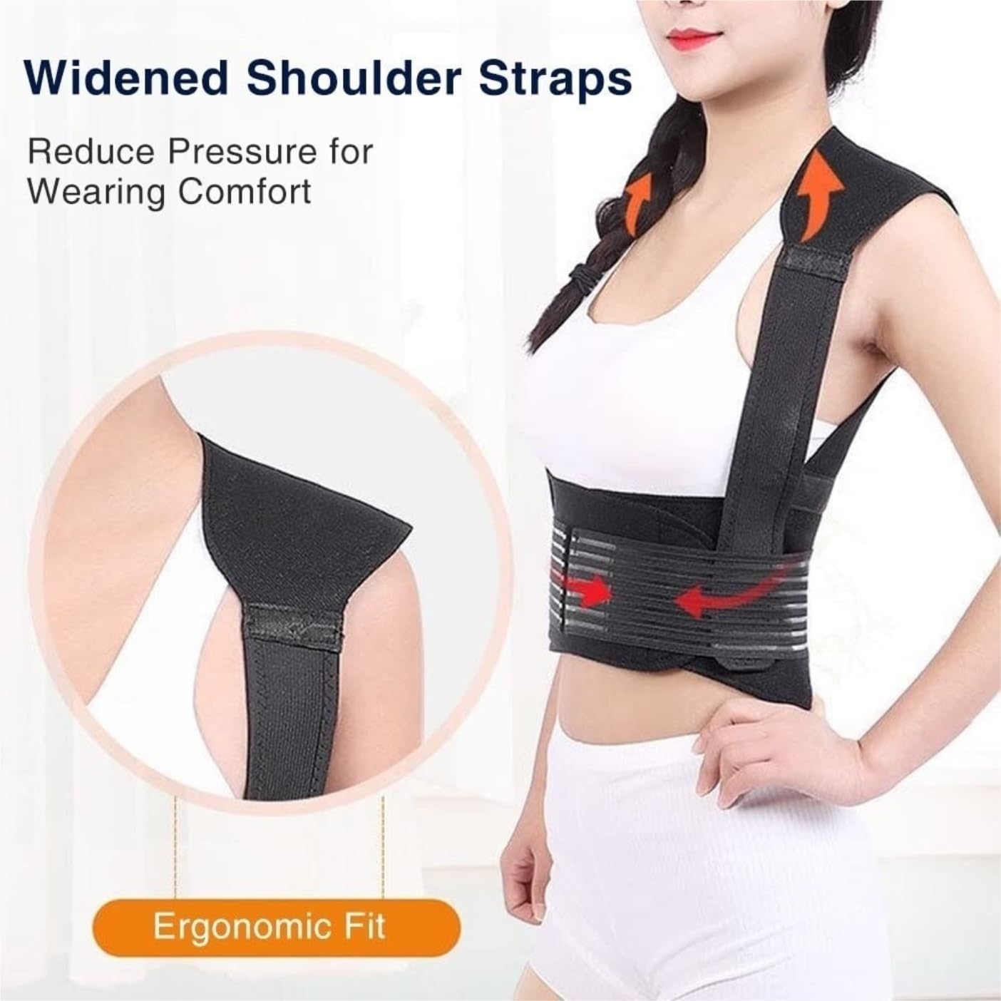 Faja Lumbar Cinturón De Soporte De Espalda Completo con Terapia Magnética con Autocalentamiento, Masajeador De Hombros, Espalda Y Cuello, Columna Lumbar Cinturón Apoyo Lumbar(M)